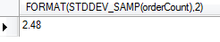 Função MySQL STDDEV_SAMP