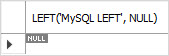 A função MySQL LEFT retorna NULL