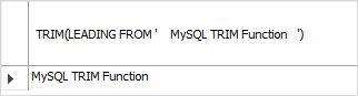 Espaço MySQL TRIM LEADING