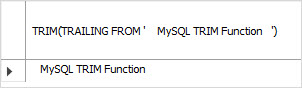 Exemplo de TRIM TRAILING do MySQL