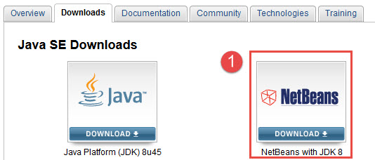 1 baixe o netbeans ide com jdk