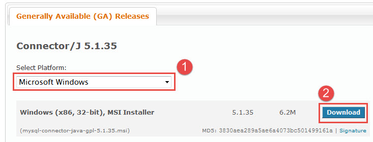 baixar MySQL Connector J