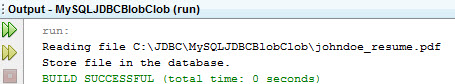 exemplo de blob mysql jdbc