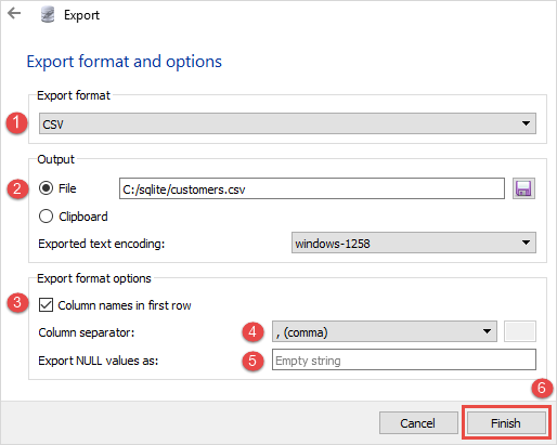 SQLite Exportar CSV Etapa 4