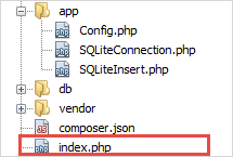 Demonstração de inserção SQLite PHP