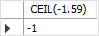 MySQL CEIL com número negativo