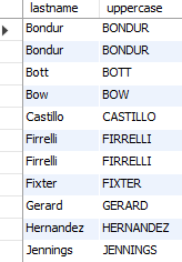 Função MySQL UPPER