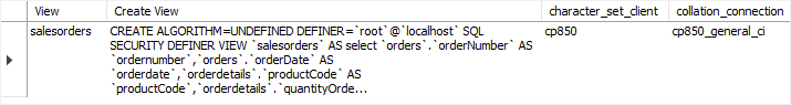 Instrução MySQL ALTER VIEW