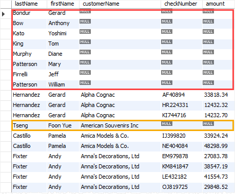 Exemplo de três tabelas MySQL LEFT JOIN