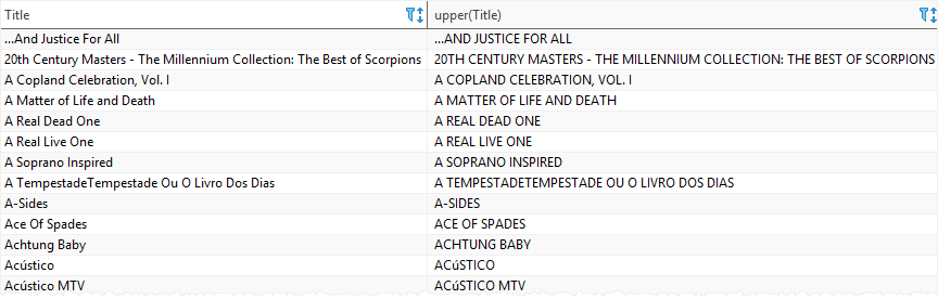 Exemplo SQLite UPPER