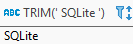 Funções de string SQLite - função TRIM