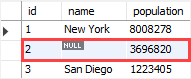 Exemplo de substituição do MySQL