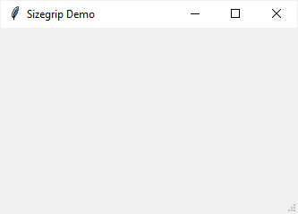 Demonstração do widget Tkinter Sizegrip