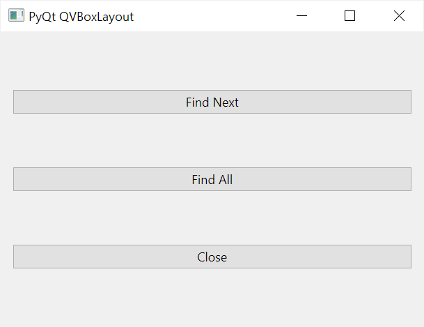 PyQt QVBoxLayout - Espaços Verticais