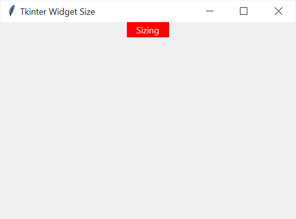 demonstração de tamanho do widget tkinter