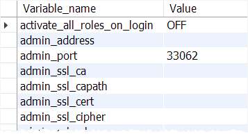 variáveis ​​globais do mysql